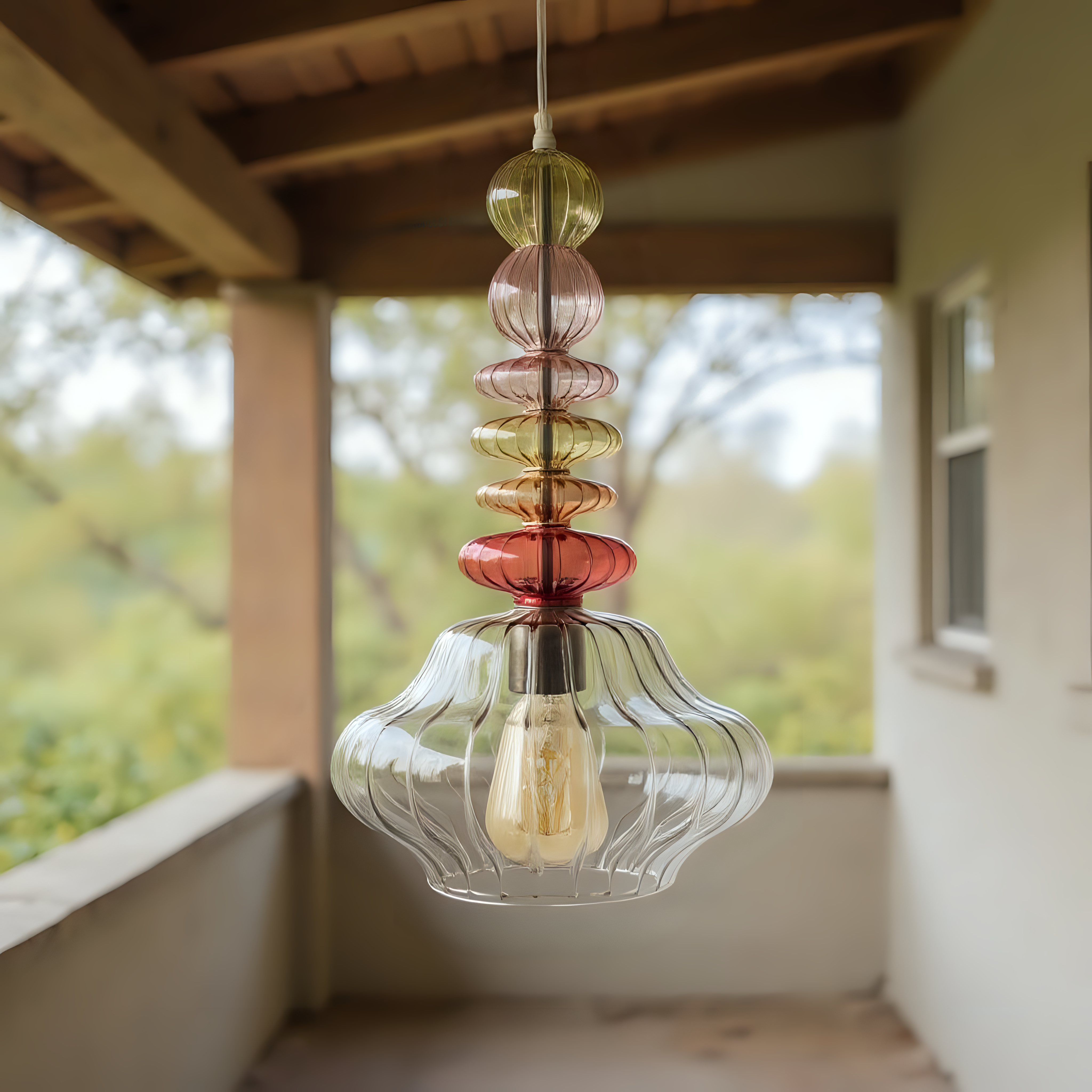 Hand Blown Glass Pendant Light